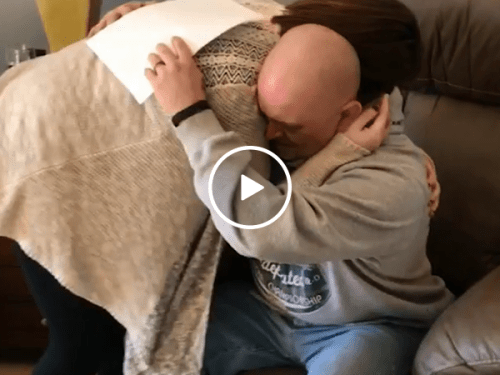Touching moment stepdad is surprised with adoption papers (Video)