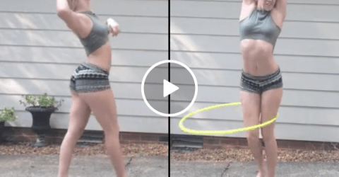 Hot girl does super sexy hula hoop routine (Video)