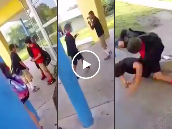 Bully picks a fight with a smaller kid... who knows MMA (Video)
