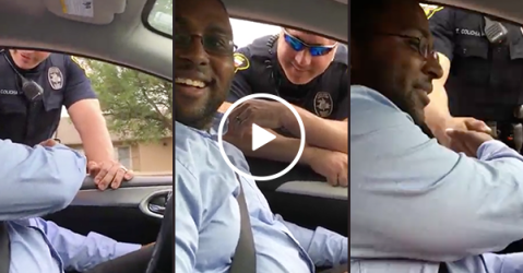 Guy gets pulled over by cop for pregnancy announcement (Video)