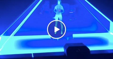 Guy creates hologram in his home