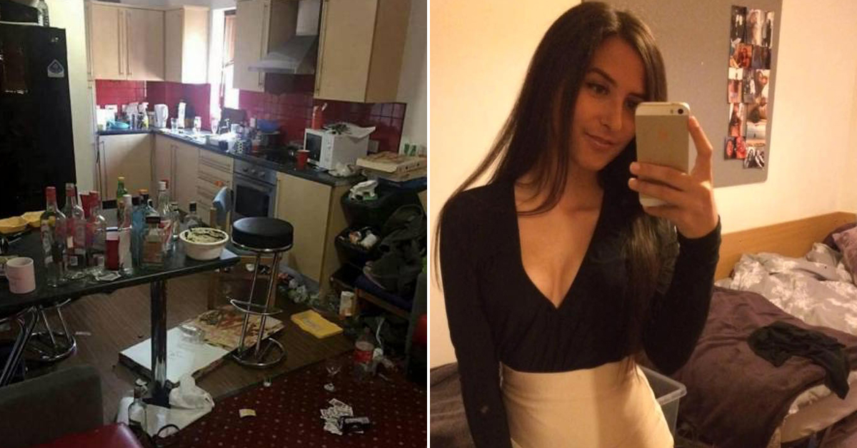 College girl wins the ‘Dirtiest College Apartment’