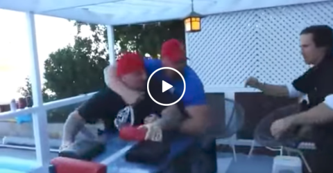Douche get's put in his place after talking sh*t (Video)