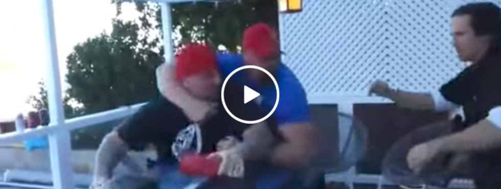 Douche get's put in his place after talking sh*t (Video)
