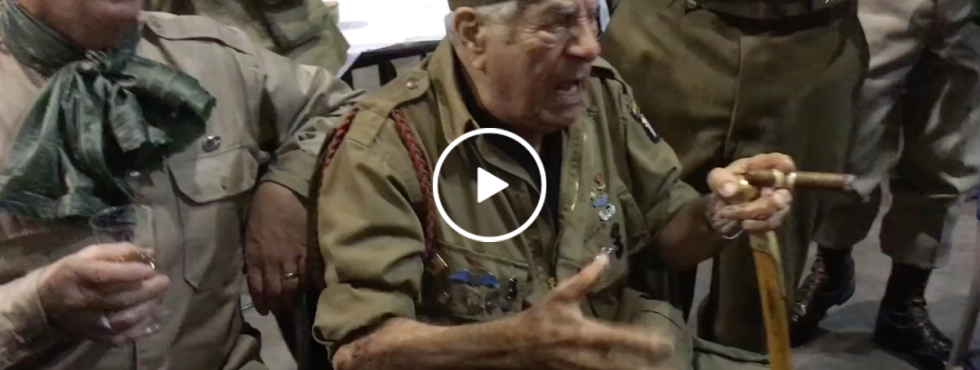 This WWII veteren leading 'Blood on the Risers' will kick start your Day (Video)