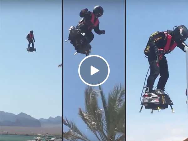 Man rides incredible flyboard in Arizona (Video)