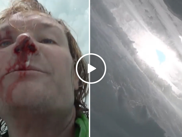 Injured guy escapes certain death after falling into a crevasse (Video)