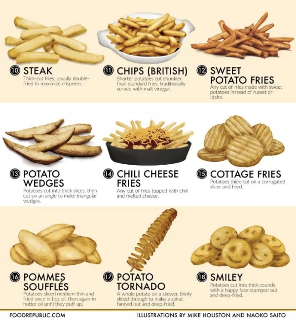 Nation Divided By Chart Ranking Types Of French Fries Thechive