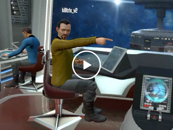 VR Star Trek gamers have hilarious reaction when girl enters the room (Video)