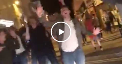 Impromptu dance party breaks out in the streets of England (Video)