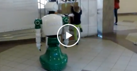 Robot comes to the rescue of little girl