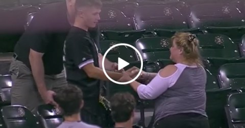 Woman steals foul ball from kid