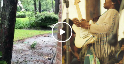 Guitar player plays National Anthem for neighbors hit by Hurricane (Video)