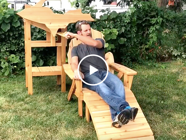 Guy builds epic beer chair