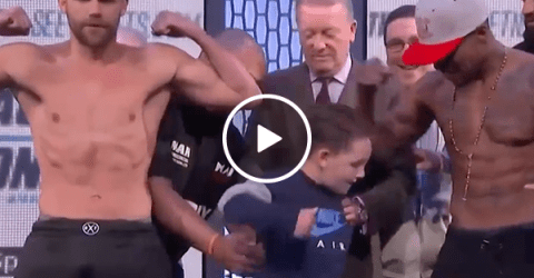 Saunders' son punches Monroe Jr in the nuts during weigh in (Video)