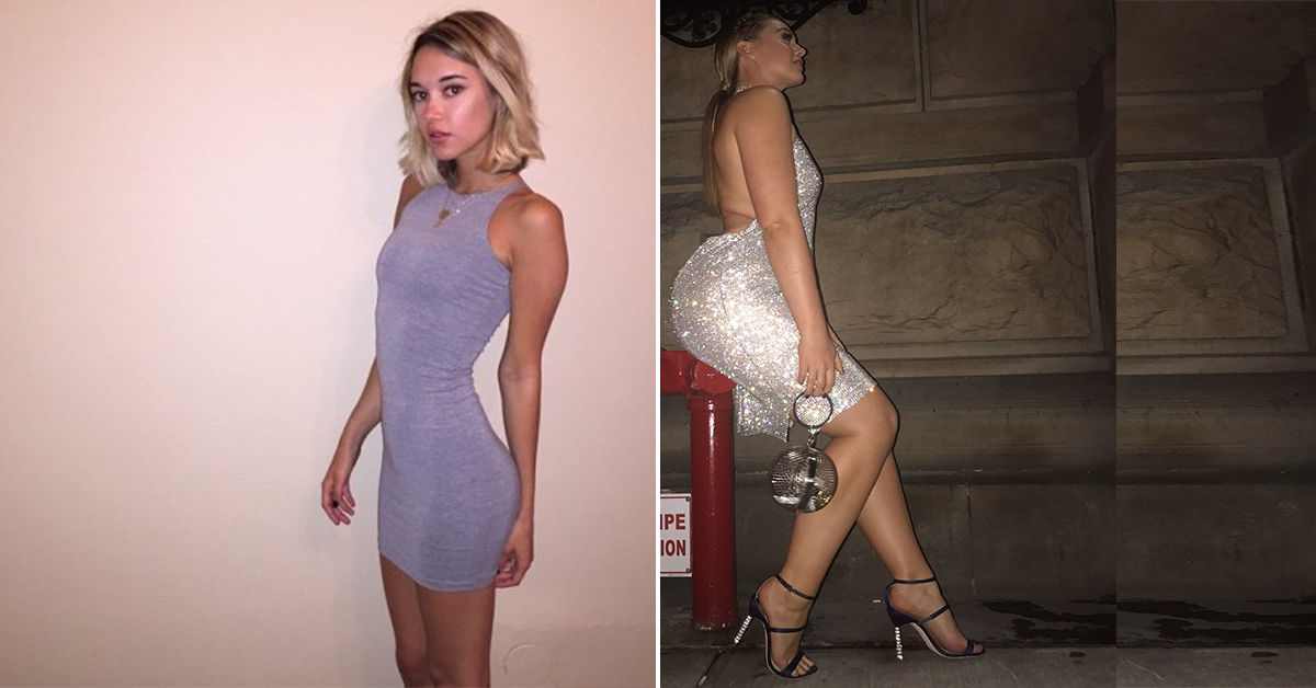 Girl Before After Dressed Then Undressed