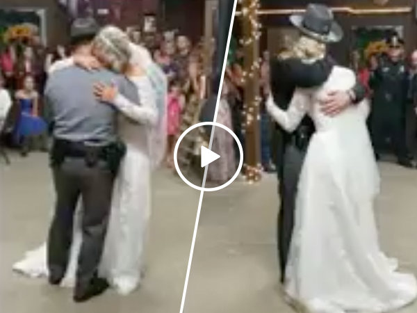 Officers share dance with bride who lost her father in the line of duty (Video)