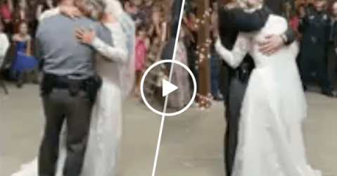 Officers share dance with bride who lost her father in the line of duty (Video)