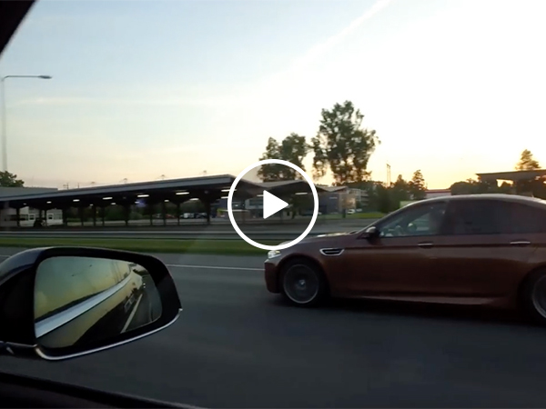 Tesla and BMW Drag Race | Trucker Beats Two Fast Cars