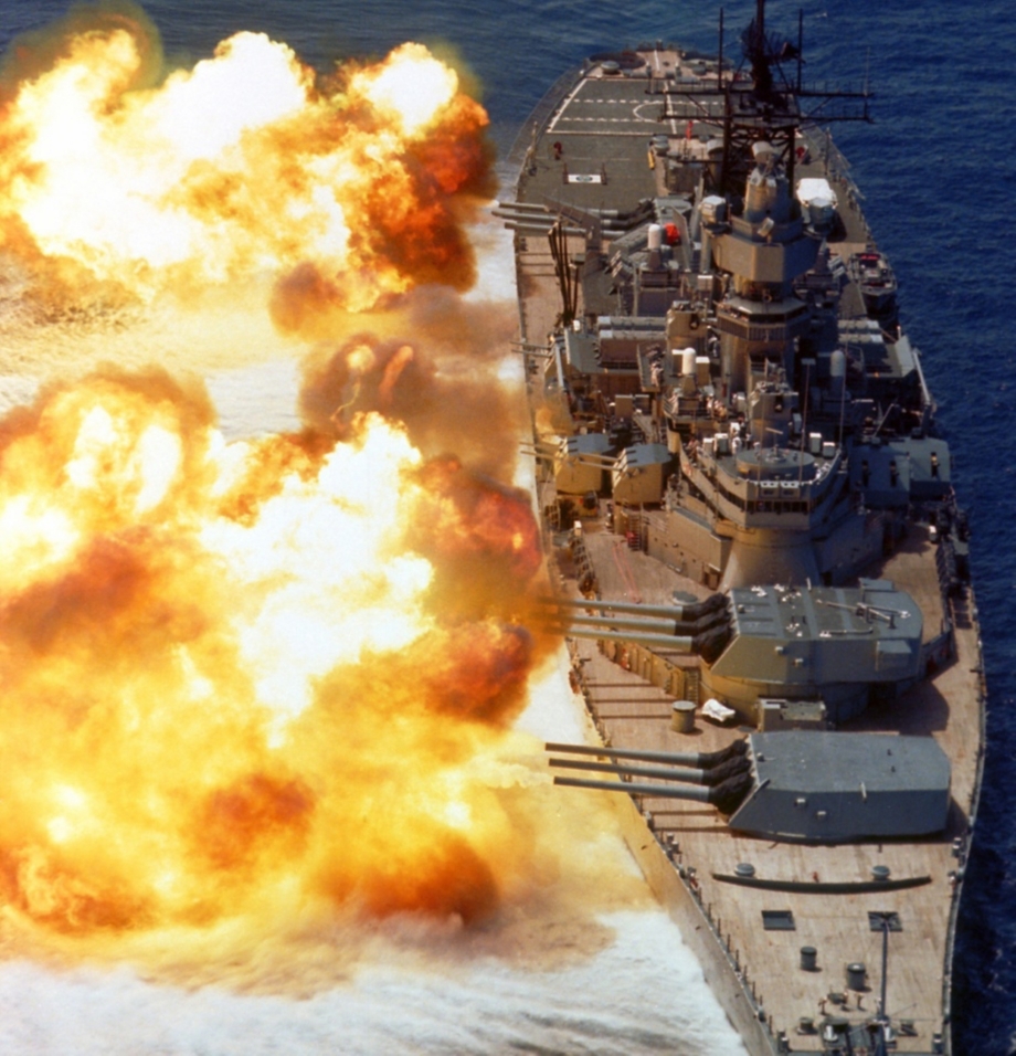 Ww2 Navy Iowa Battleship Firing Guns Boom Wallpaper Photos Images, Photos, Reviews