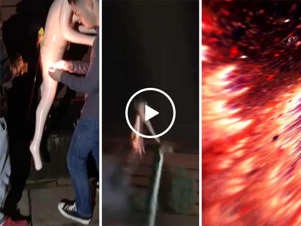 Firework in a sex doll creates huge explosion