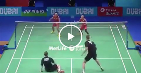 A Badminton Rally That Had Guys Jumping Everywhere