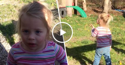 Adorable little girl can't say wood pecker (Video)