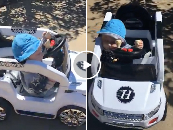 Baby Falls Asleep Driving A Car And Kept Driving