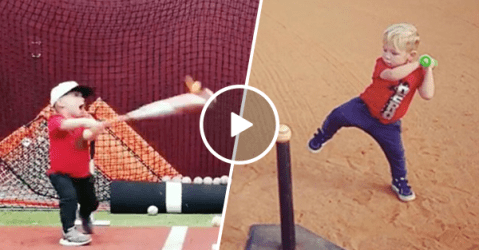 Adorable boy can hit a baseball like the professionals (Video)