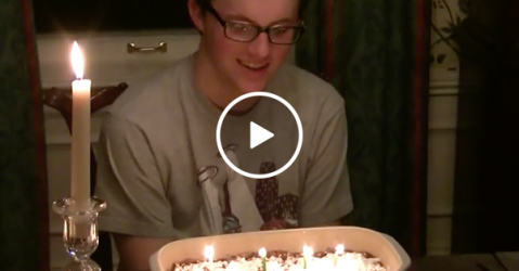 Birthday boy gets singed by candles due to powdered sugar (Video)