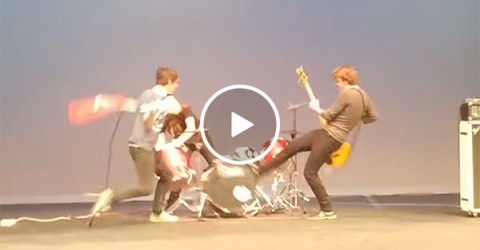 Band at high school talent show has an appetite for destruction