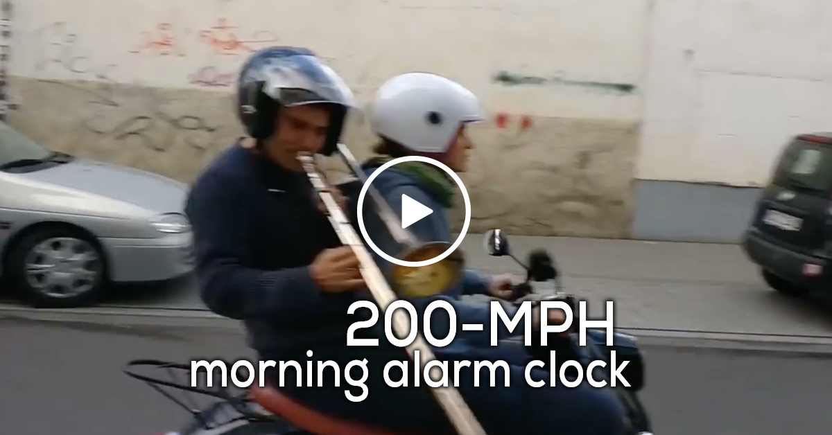 Trombone 200 MPH Sound on motorcycle German Funny Video Chive