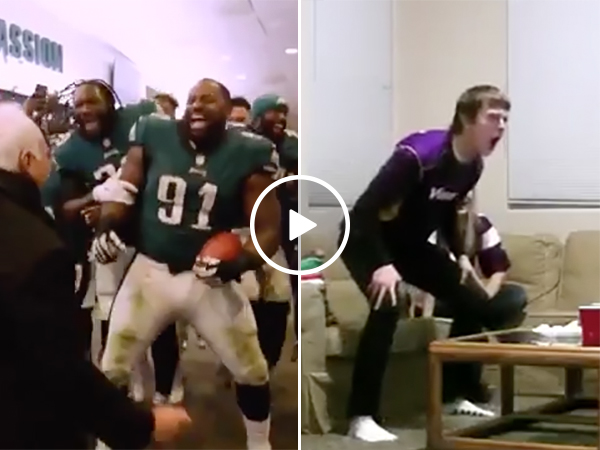 Philadelphia Eagles and Minnesota Vikings fans After NFC Championship