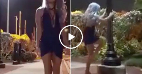 Hot Girl Dances On Pole | Sexy Woman Pole Dancing In Public