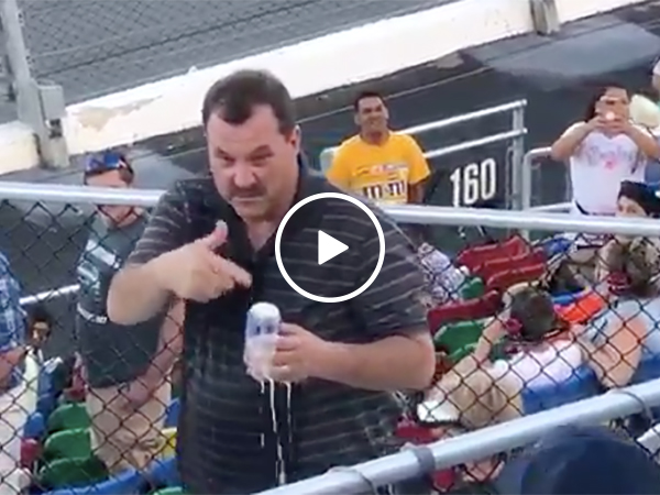 NASCAR Dad Waterfalls a Beer Like Stone Cold Steve Austin
