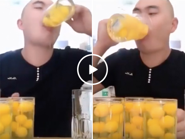 Guy Chugs Raw Eggs | Competitive Eater Eats Massive Meal