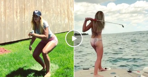 We could watch Kenzie make golf shots all day (Video)