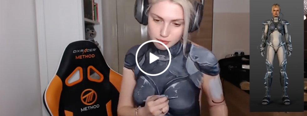 Twitch streamer Djarii creates sexy nude body paint (Video)