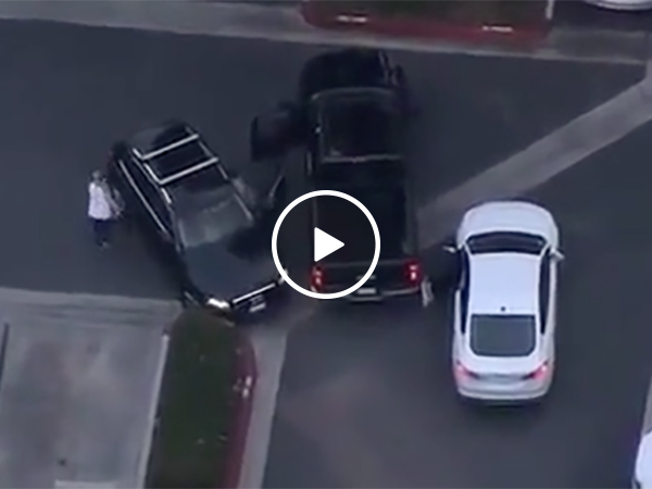 Grand Theft Auto style Car Chase Ends With Robber Getting Owned