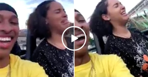 Girl Freaks Out and Passes Out on Rollercoaster