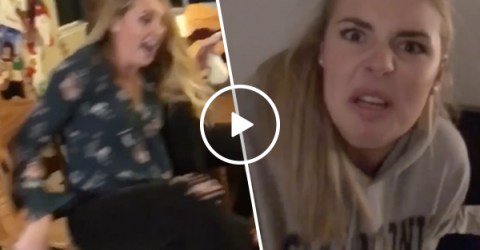 Brother scares sisters repeatedly with air horn scare prank (Video)