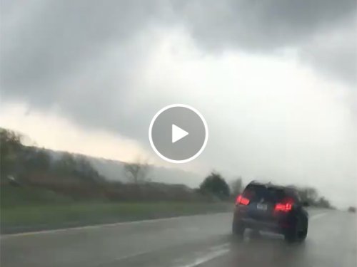 A couple drove through a tornado and it was very scary