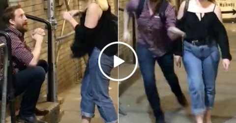 Couple's venomous fight turns on the guy filming it (Video)