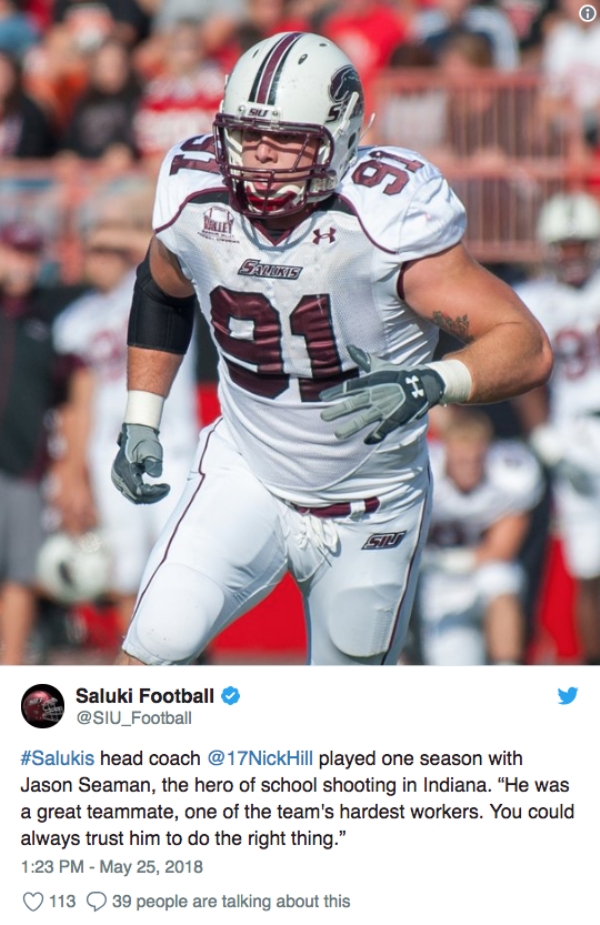 Former college football player takes three bullets tackling shooter