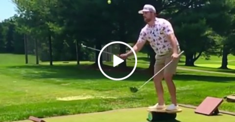 Golf guy does Amazing Trick Shot That Tiger Woods Would Be Jealous Of