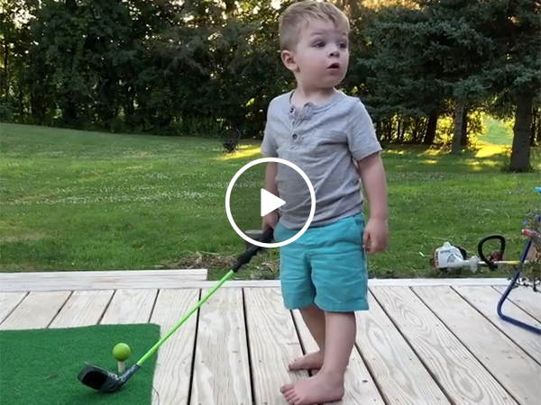 Young Kid Gets Mad When His Brother Talks During his Golf Backswing