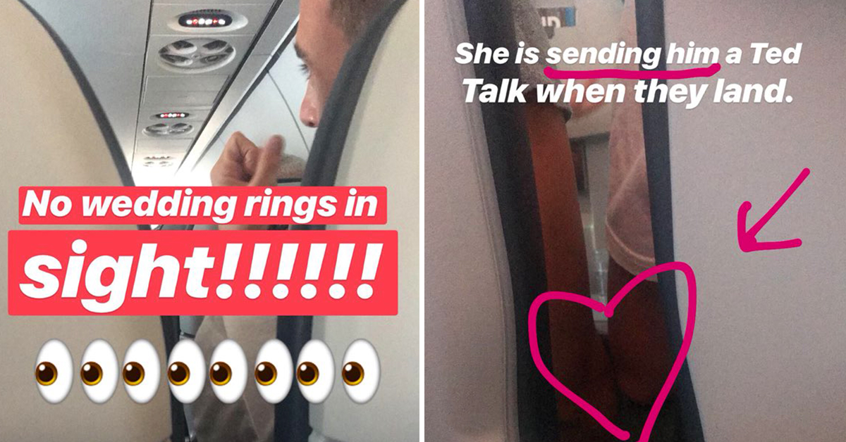 Lady asks to switch seats on a plane, watches true love unfold