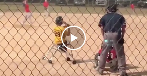 Baseball Kid in Wheelchair Gets a Home Run that Mike Trout would Love