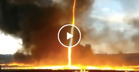 A Whipping Fire Twister Rips Through a Town in England