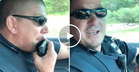 Police Officer Retires and Hears Son on Intercom and Starts Crying